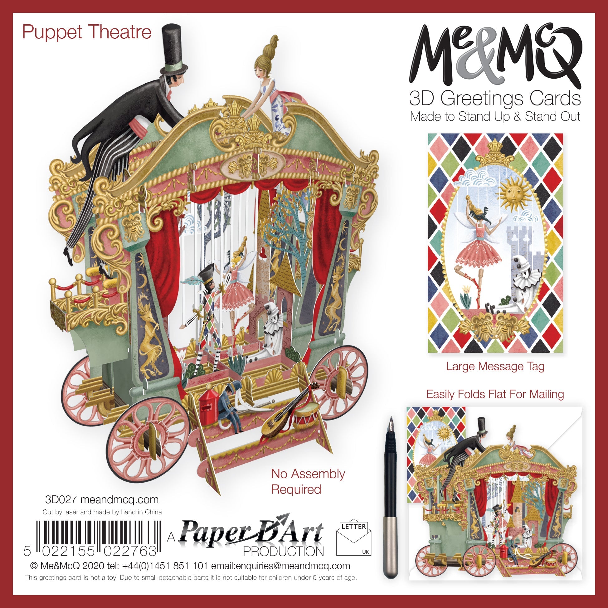 &quot;Puppet Theatre&quot; - 3D Pop Up Greetings Card