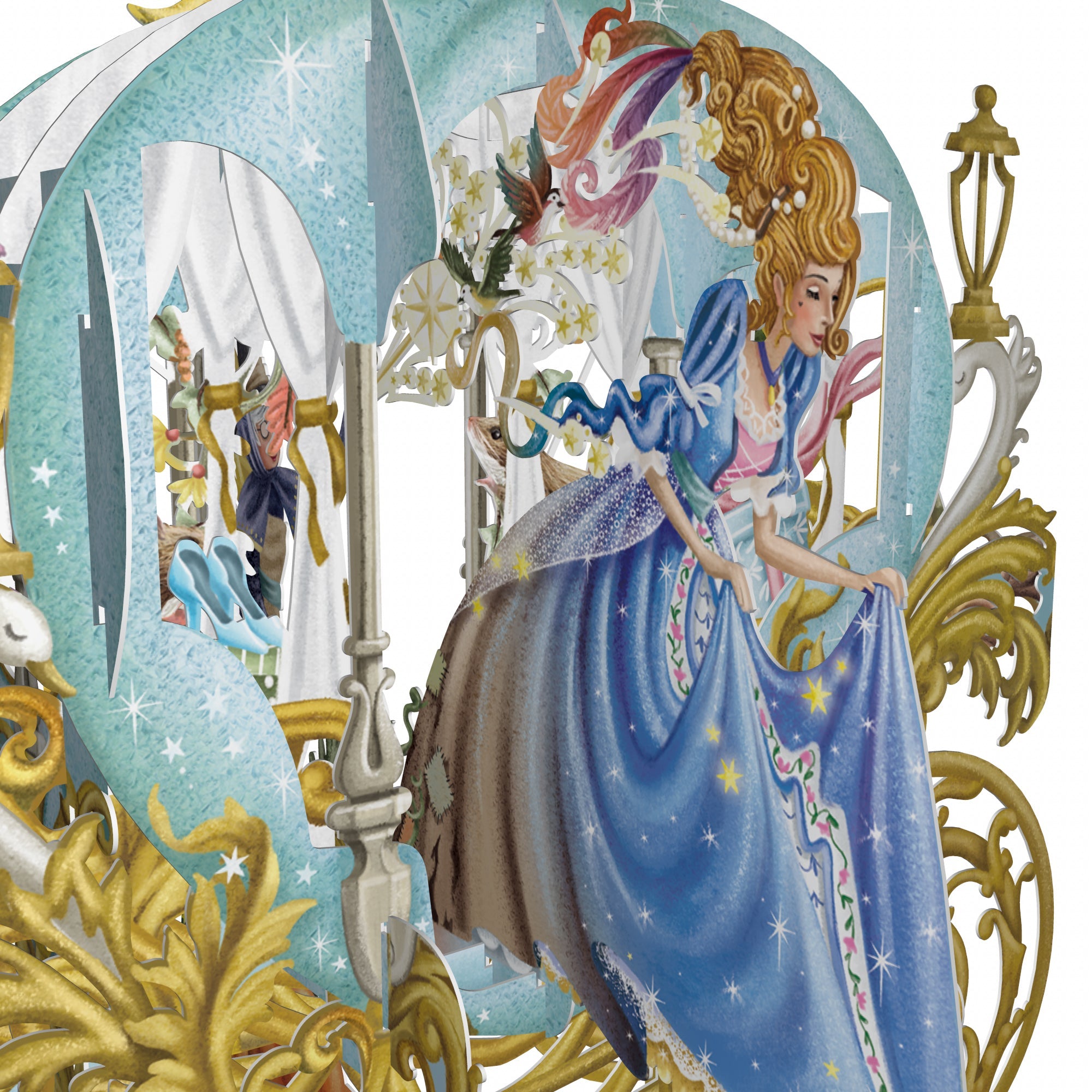 &quot;Cinderella&#39;s Carriage&quot; - 3D Pop Up Greetings Card