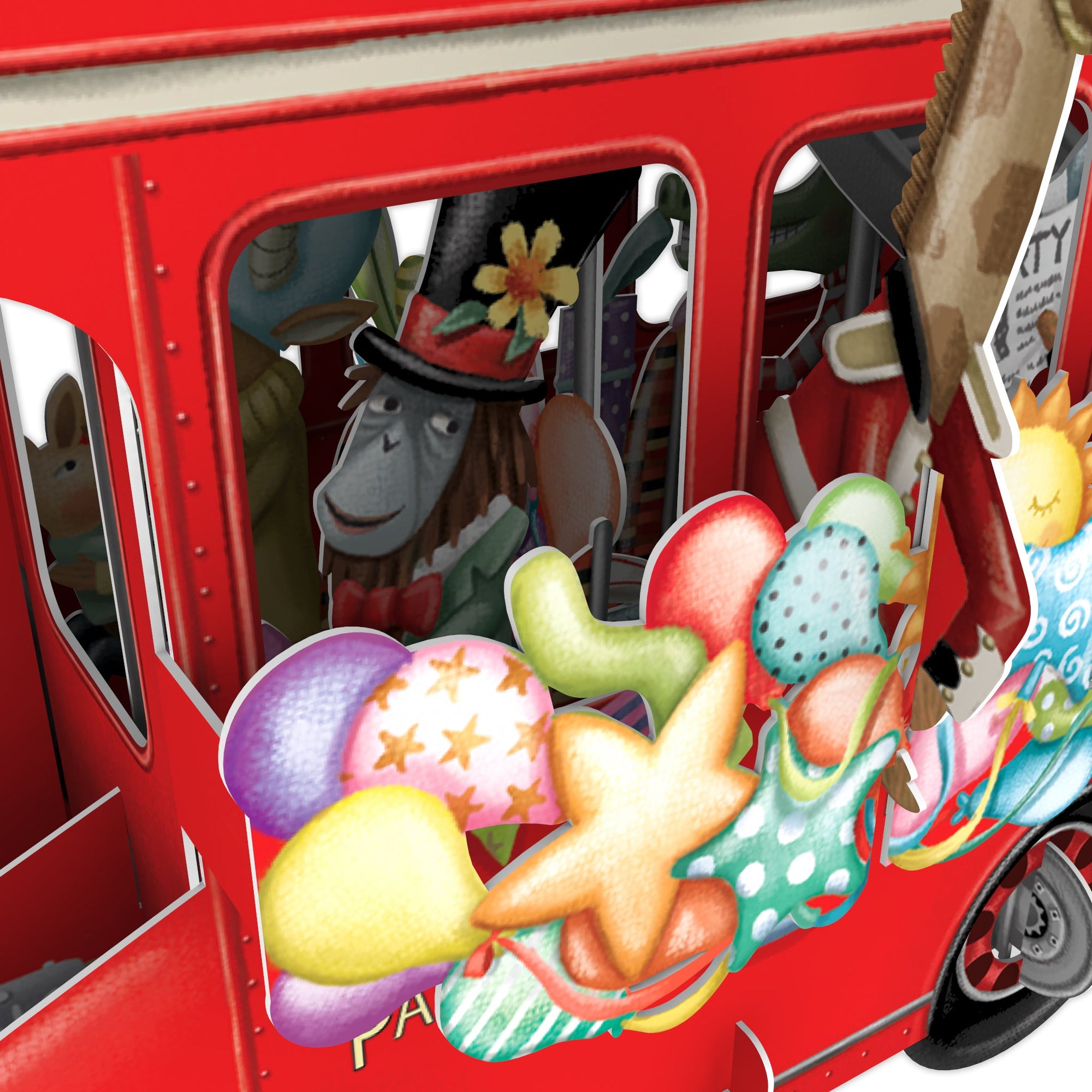 &quot;The Party Bus&quot; - 3D Pop Up Greetings Card