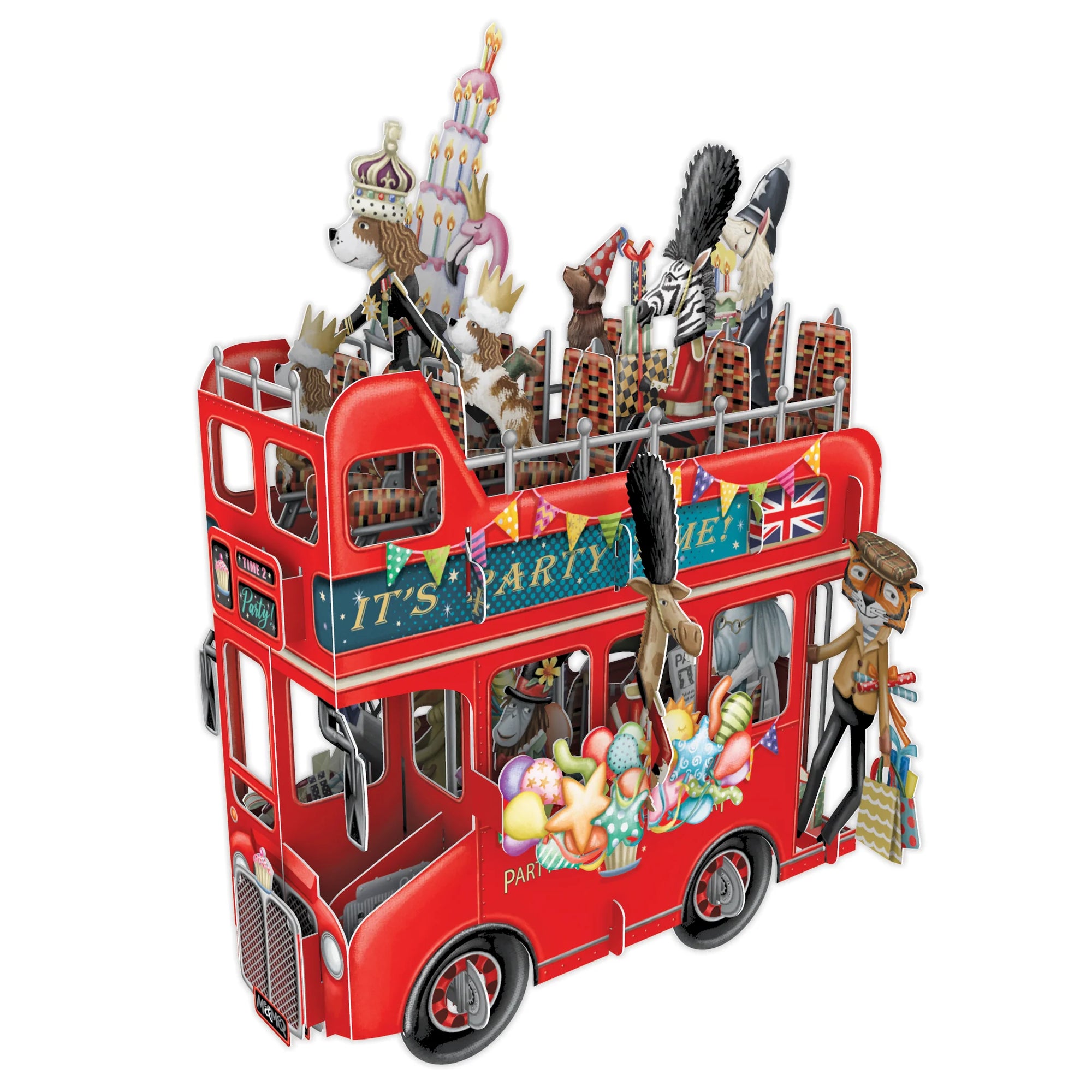 &quot;The Party Bus&quot; - 3D Pop Up Greetings Card