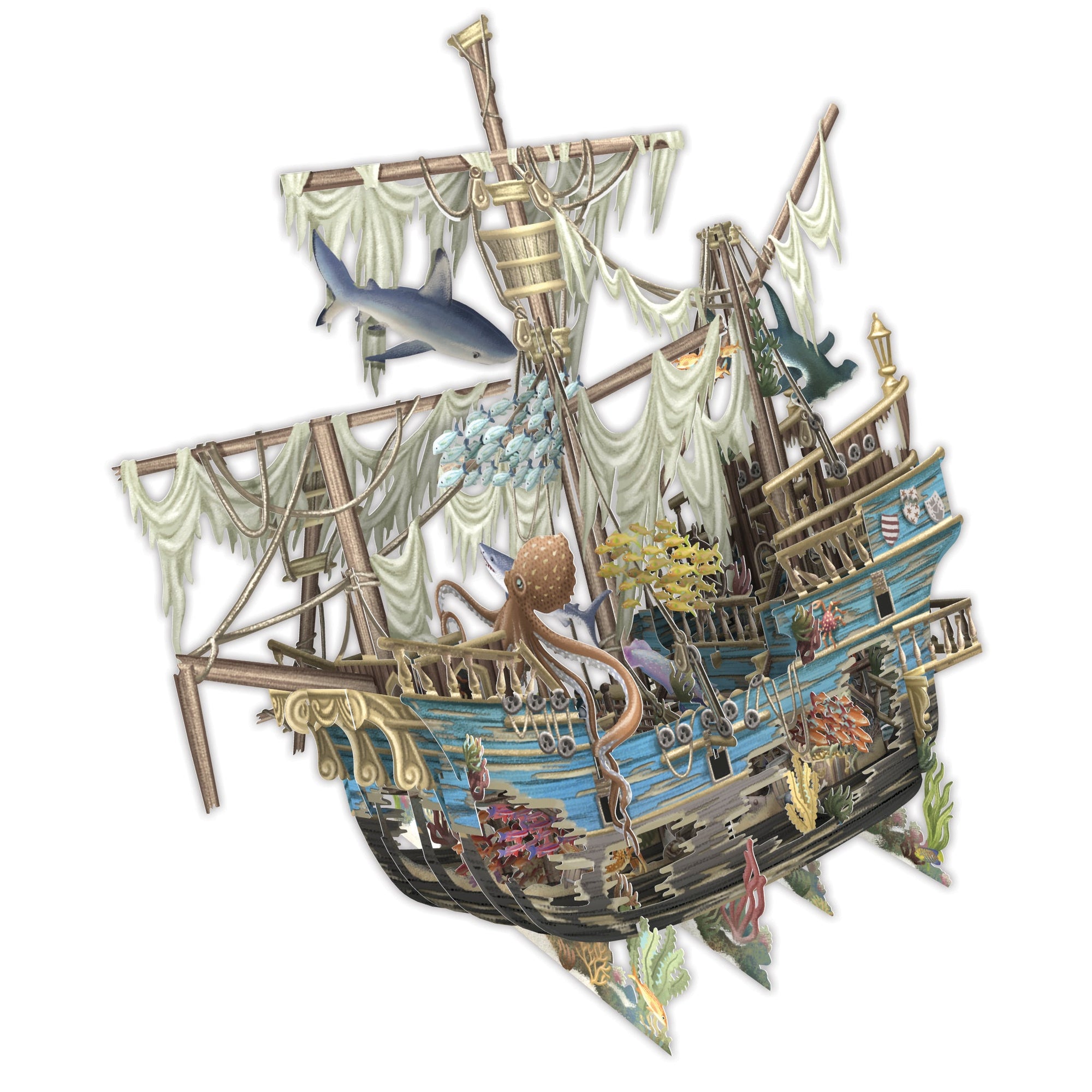 &quot;Sunken Galleon&quot; - 3D Pop Up Greetings Card