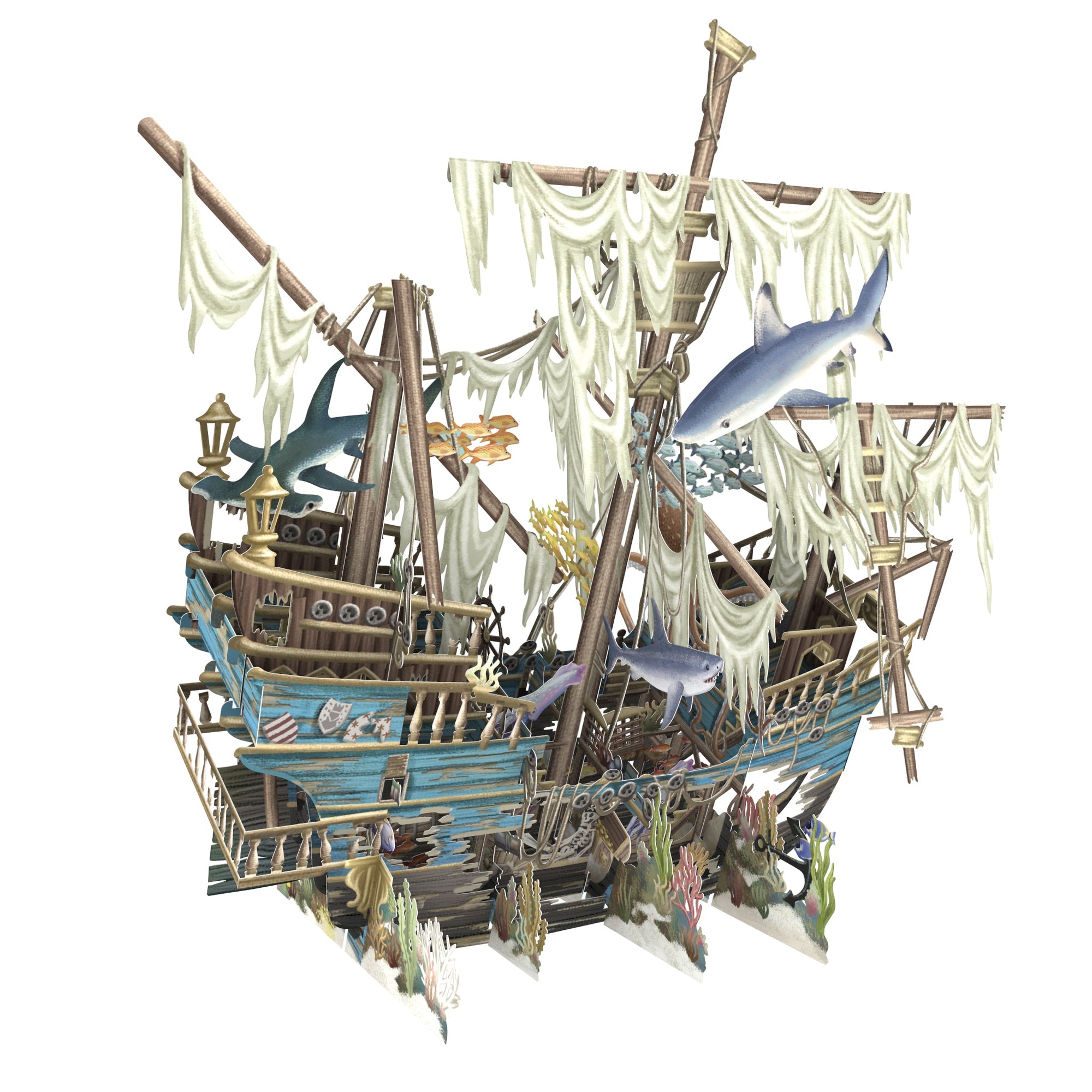&quot;Sunken Galleon&quot; - 3D Pop Up Greetings Card