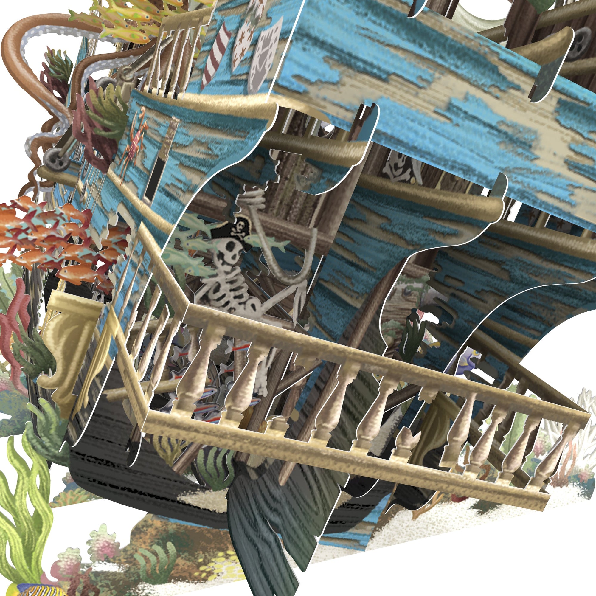 &quot;Sunken Galleon&quot; - 3D Pop Up Greetings Card