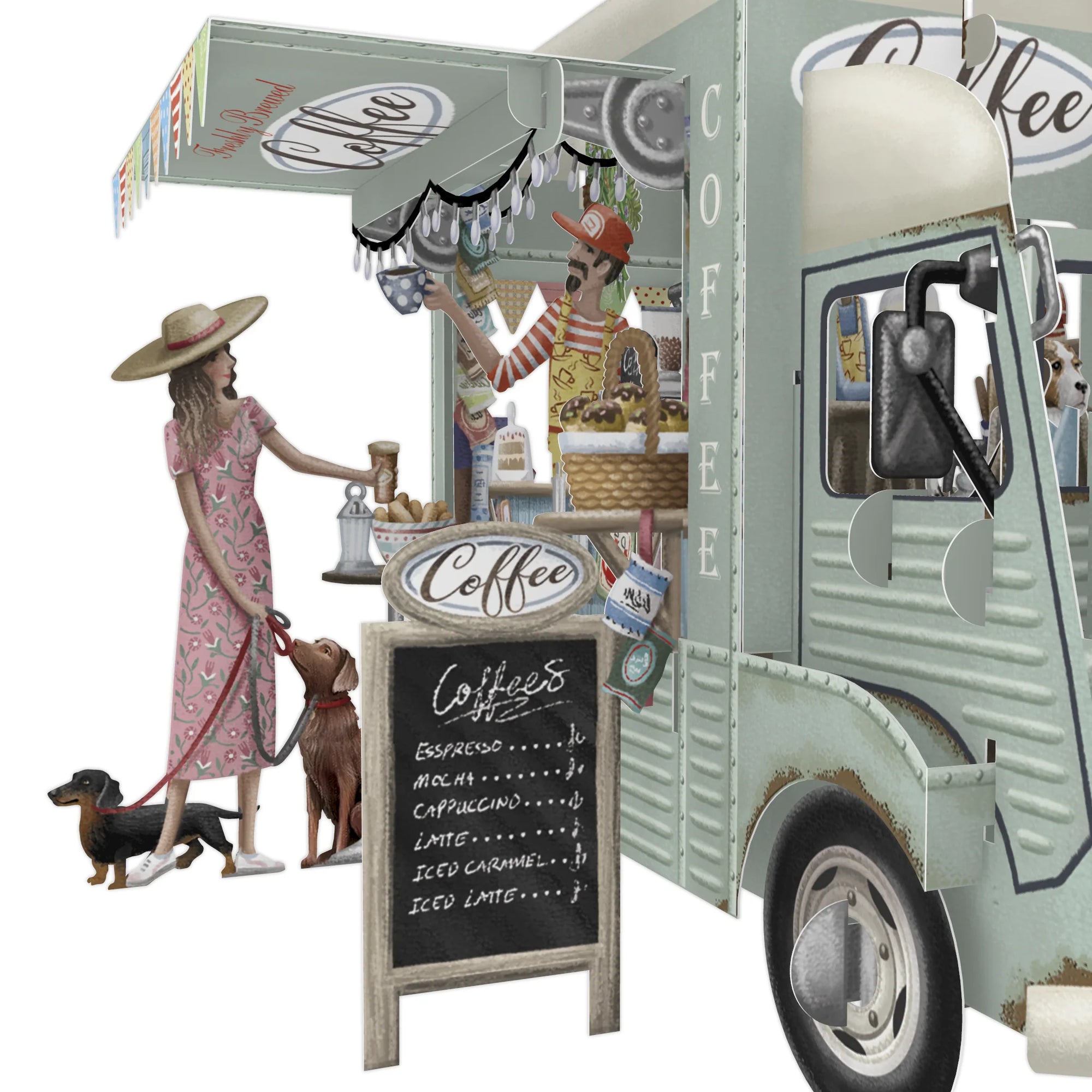 &quot;Coffee Truck&quot; - 3D Pop Up Greetings Card