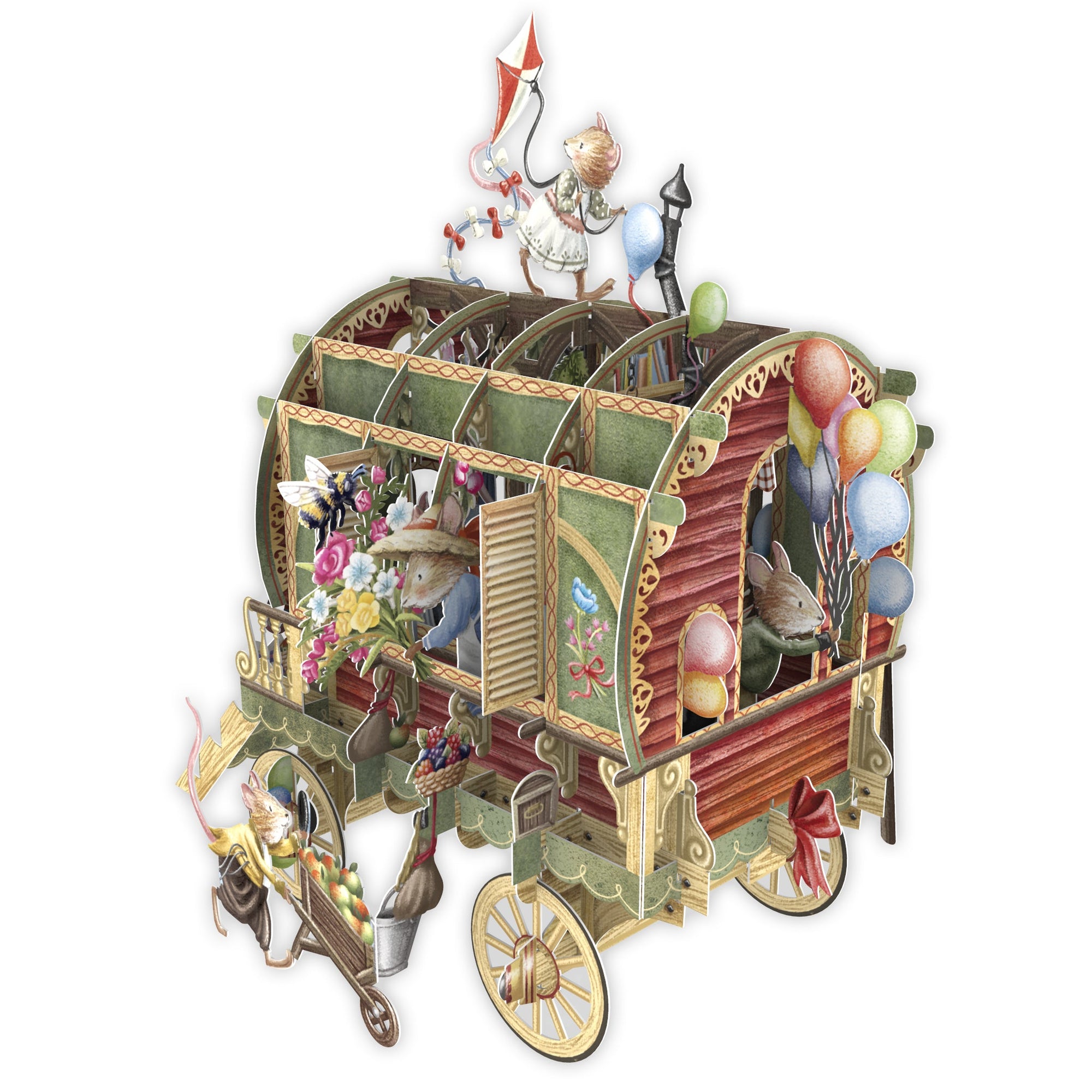 &quot;Mouse Caravan&quot; - 3D Pop Up Greetings Card