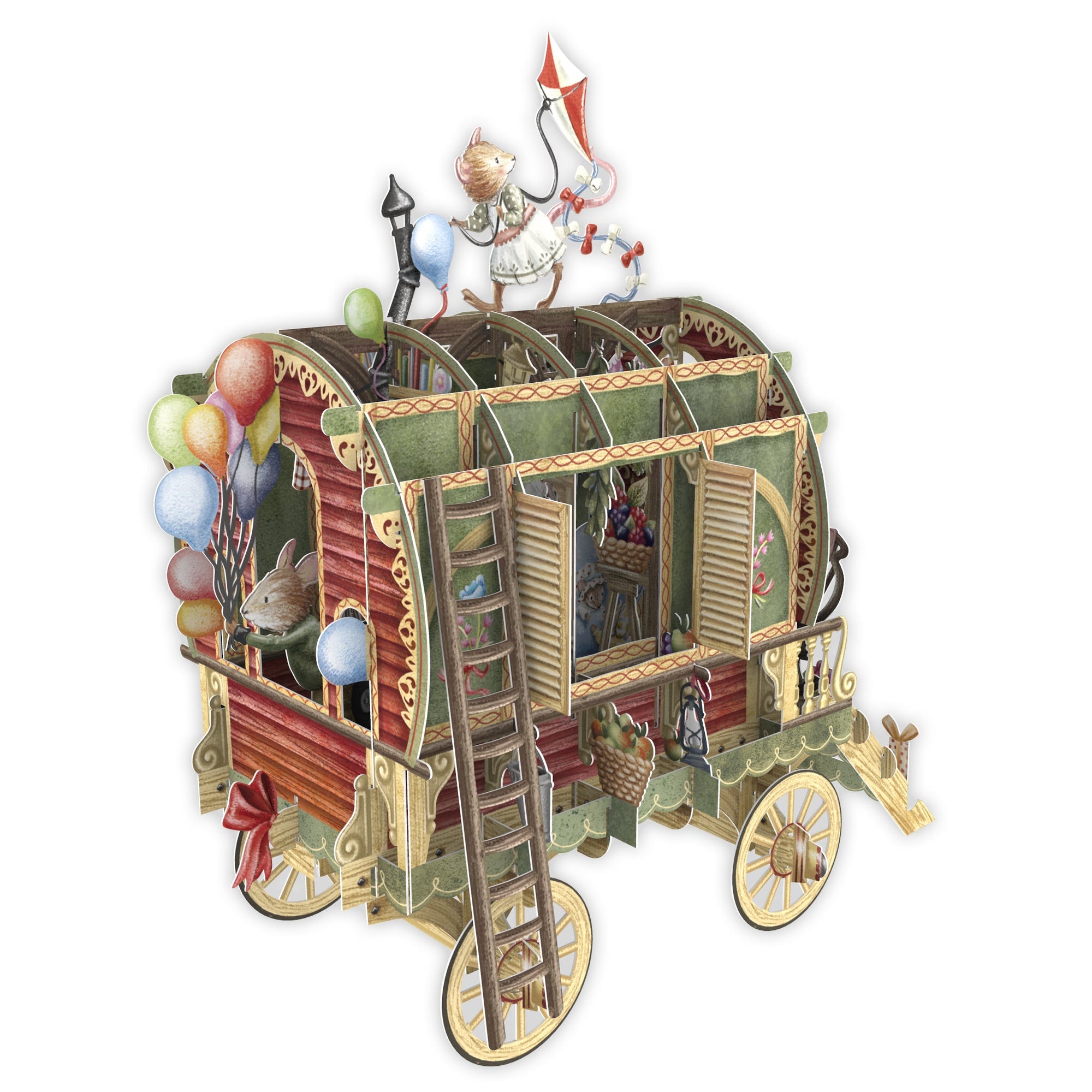 &quot;Mouse Caravan&quot; - 3D Pop Up Greetings Card
