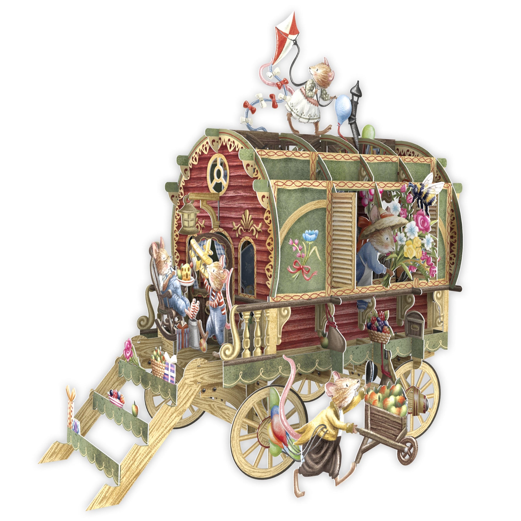 &quot;Mouse Caravan&quot; - 3D Pop Up Greetings Card