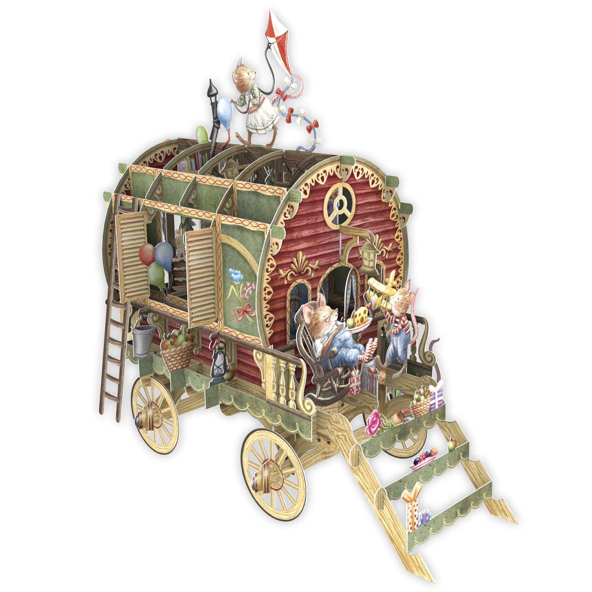 &quot;Mouse Caravan&quot; - 3D Pop Up Greetings Card