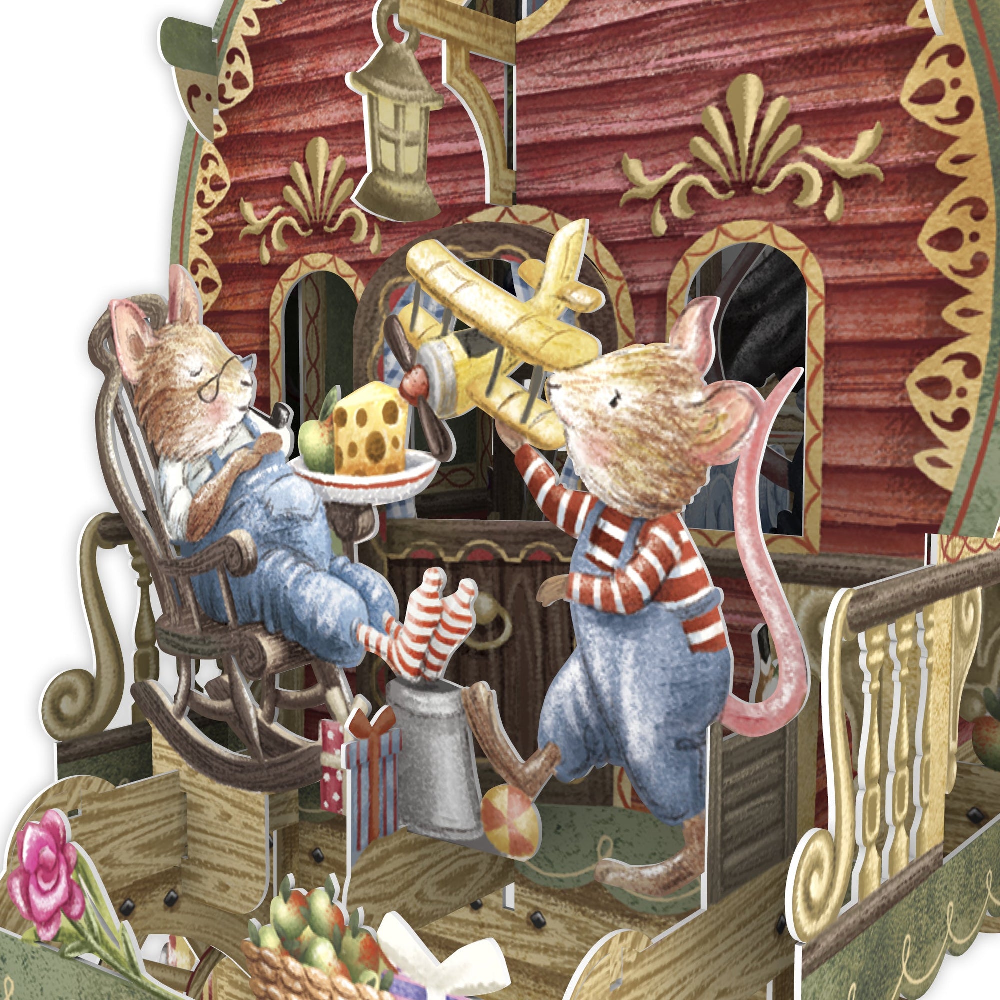 &quot;Mouse Caravan&quot; - 3D Pop Up Greetings Card