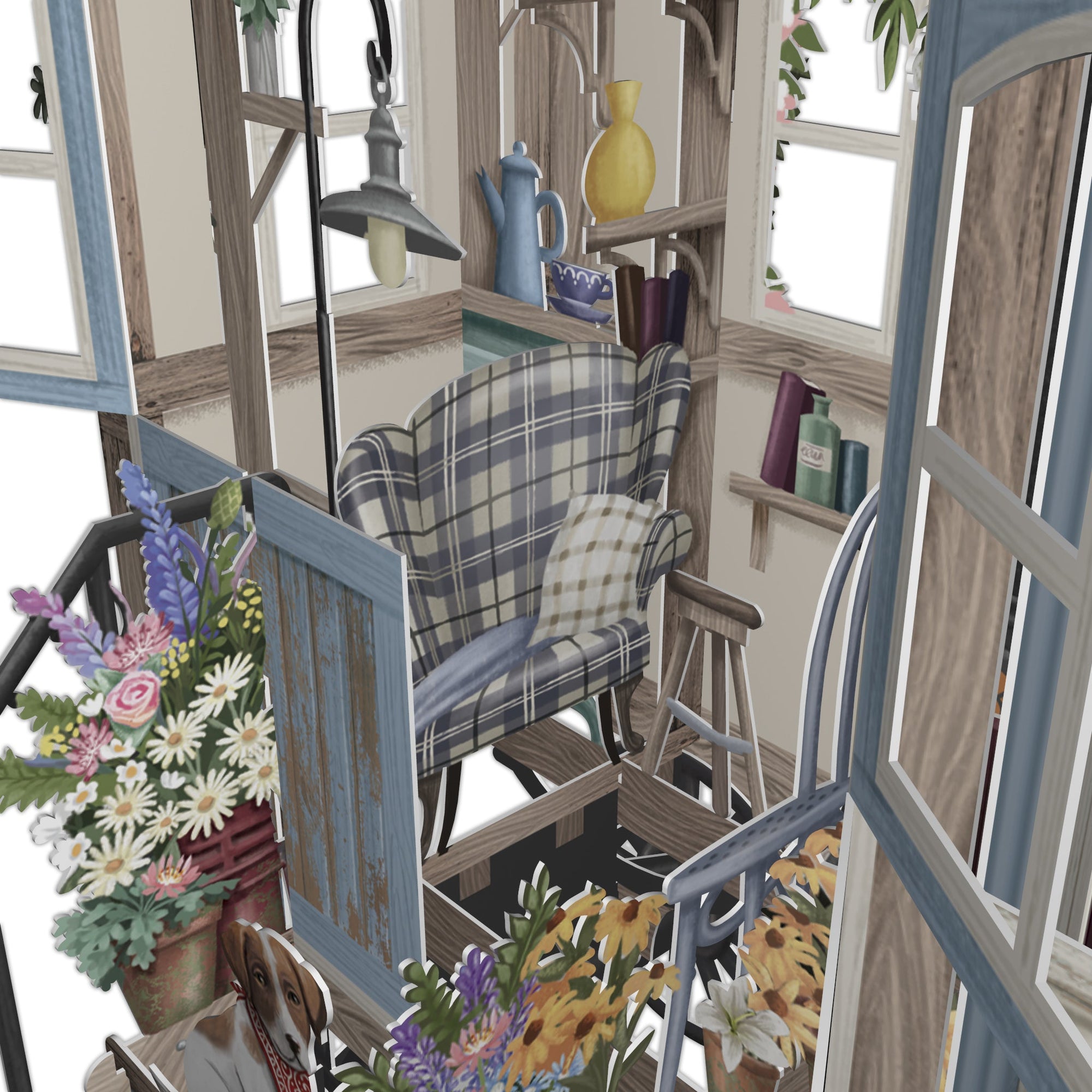 &quot;Betty Blue&quot; - 3D Pop Up Greetings Card