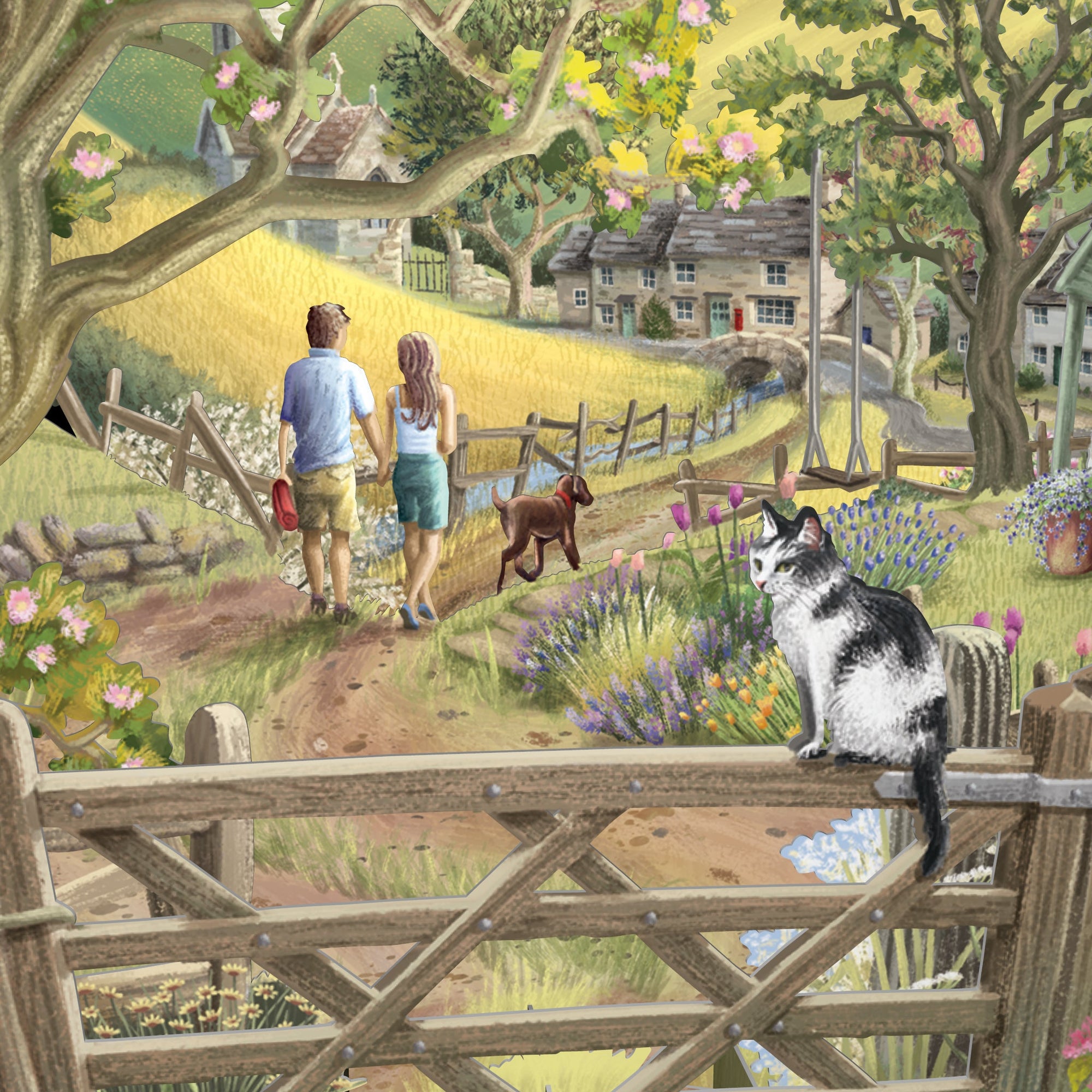 &quot;Countryside&quot; - Top of the World Pop Up Greetings Card