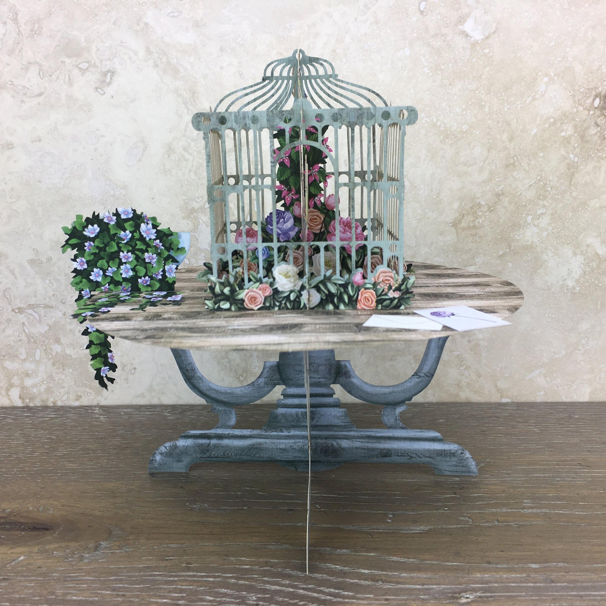 Roses on the Table - 3D Pop Up Greetings Card