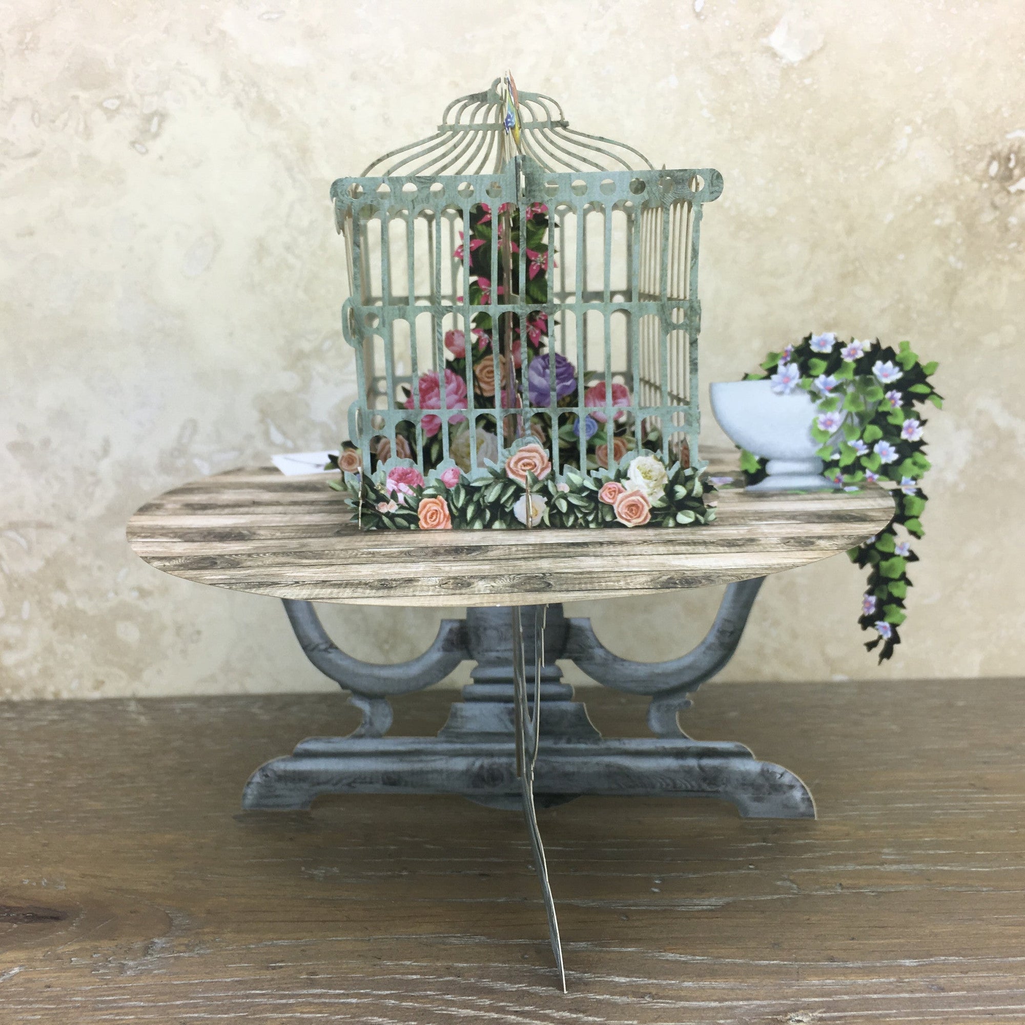 Roses on the Table - 3D Pop Up Greetings Card