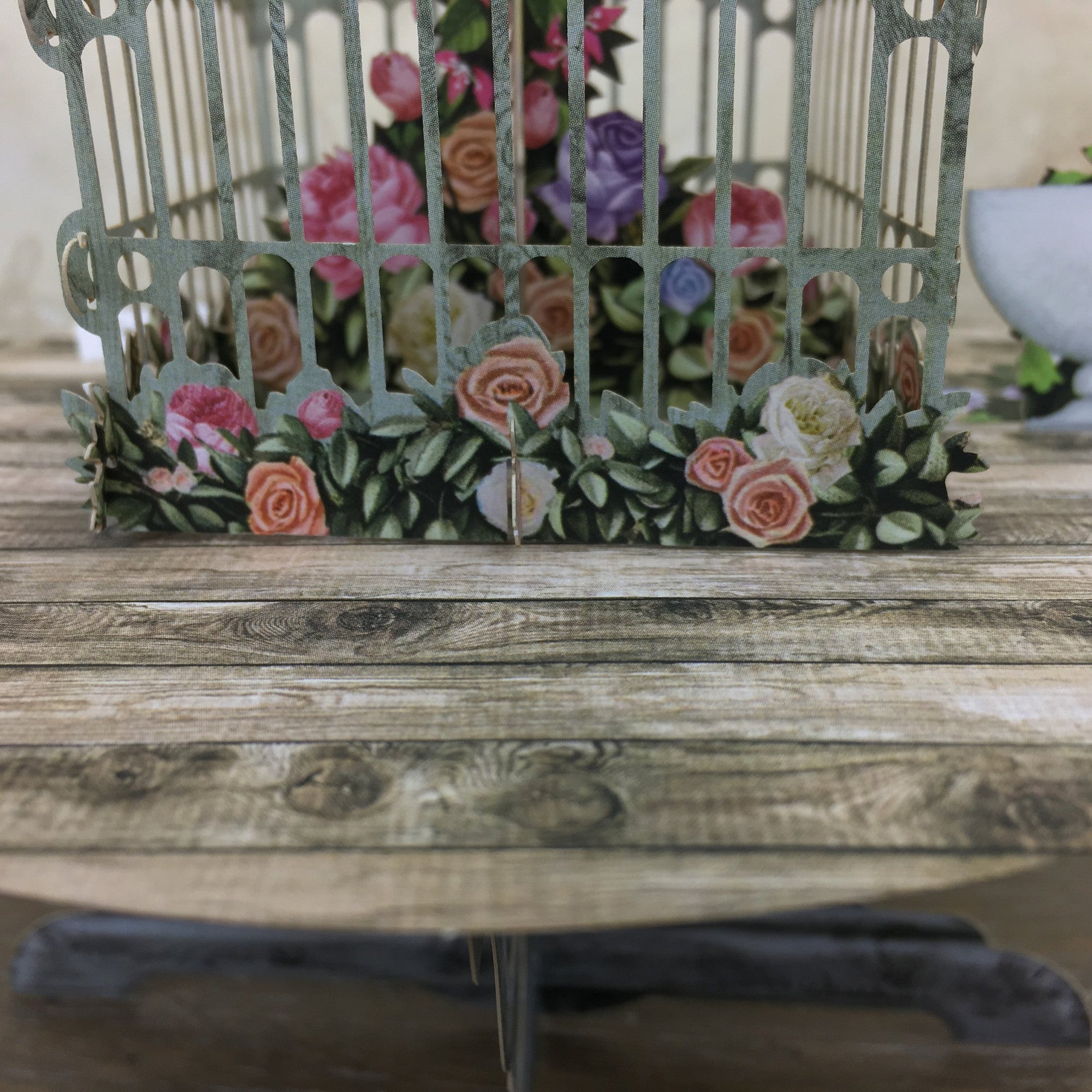 Roses on the Table - 3D Pop Up Greetings Card