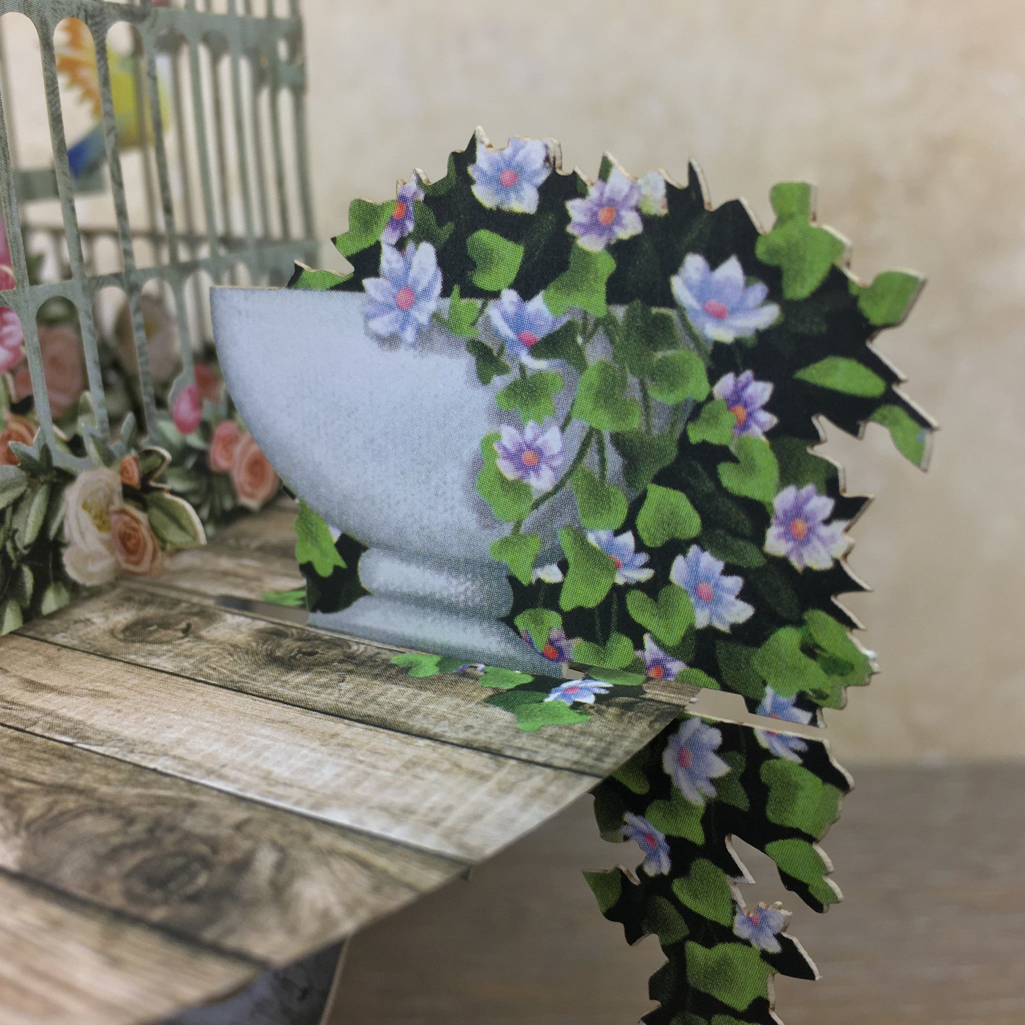 Roses on the Table - 3D Pop Up Greetings Card