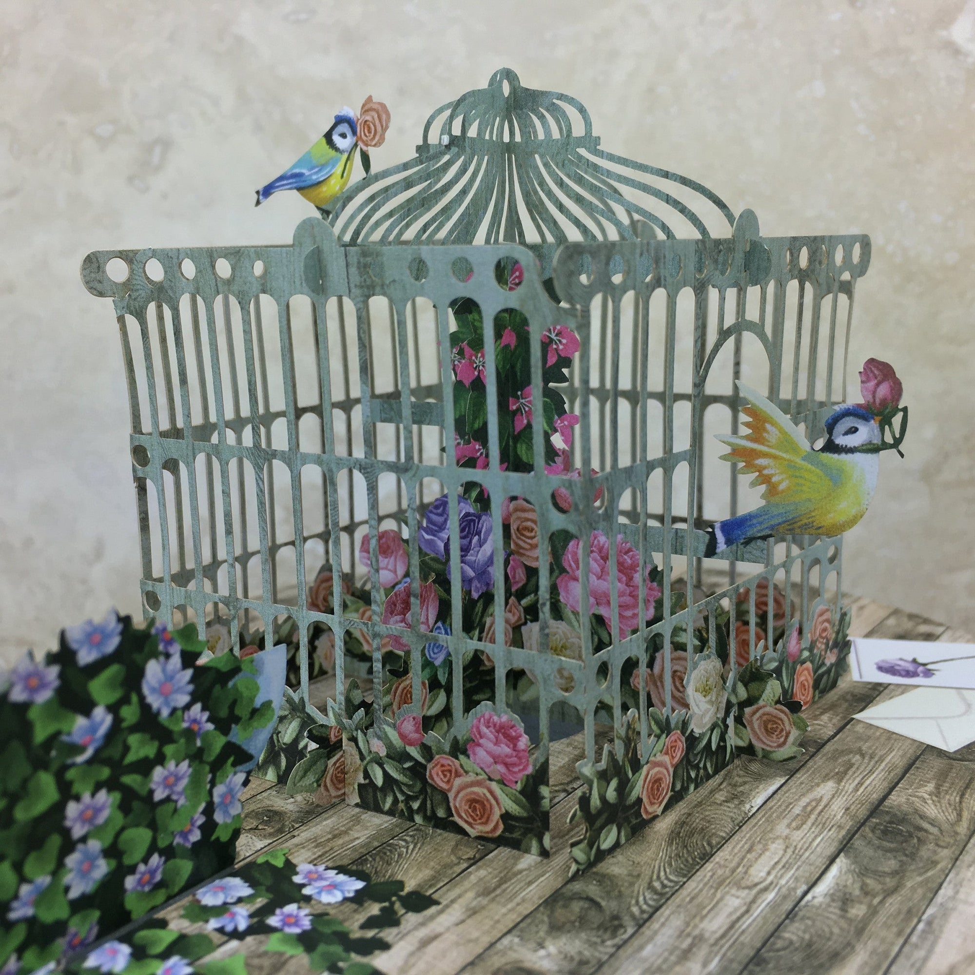 Roses on the Table - 3D Pop Up Greetings Card