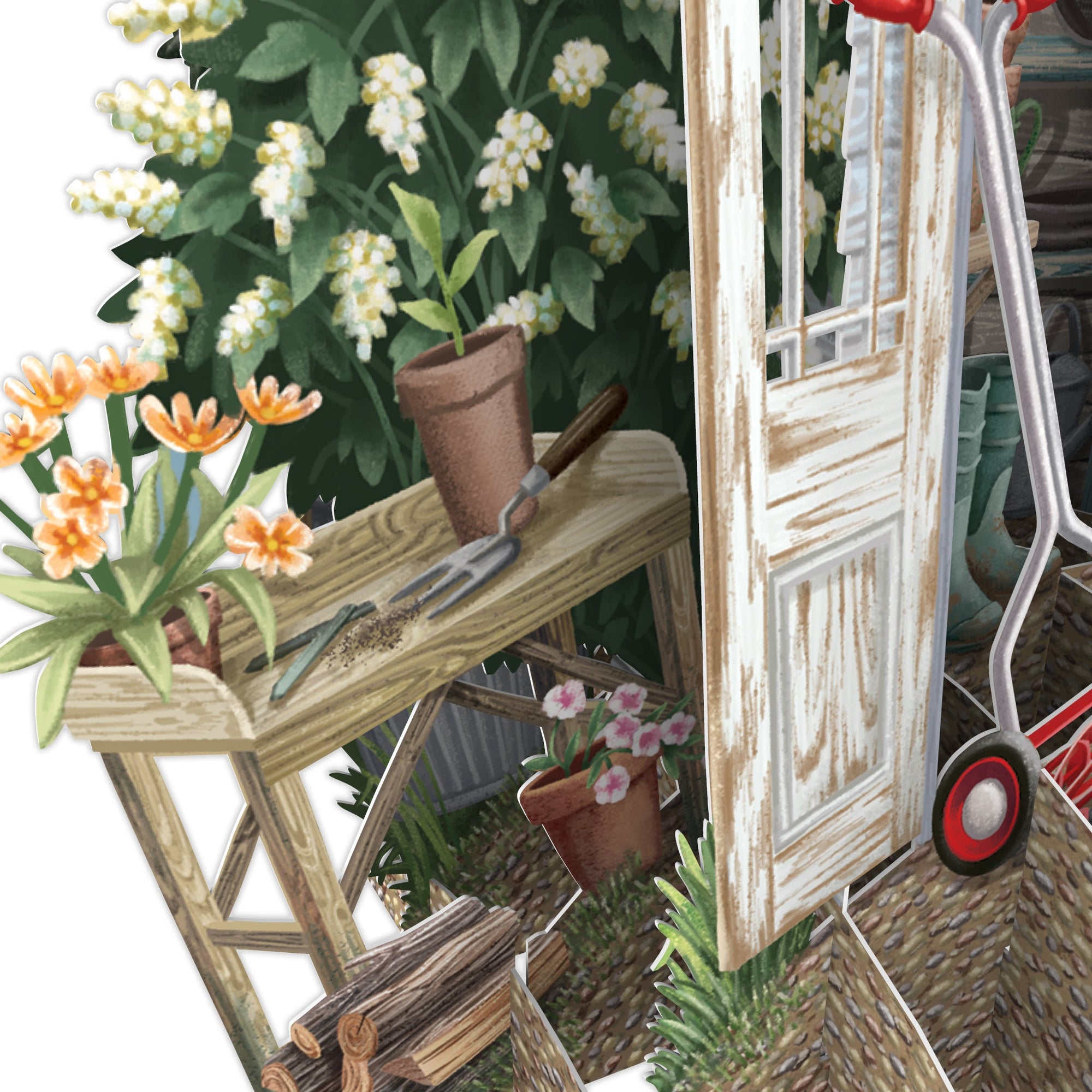 &quot;Shed Quarters&quot; - Top of the World Pop Up Greetings Card