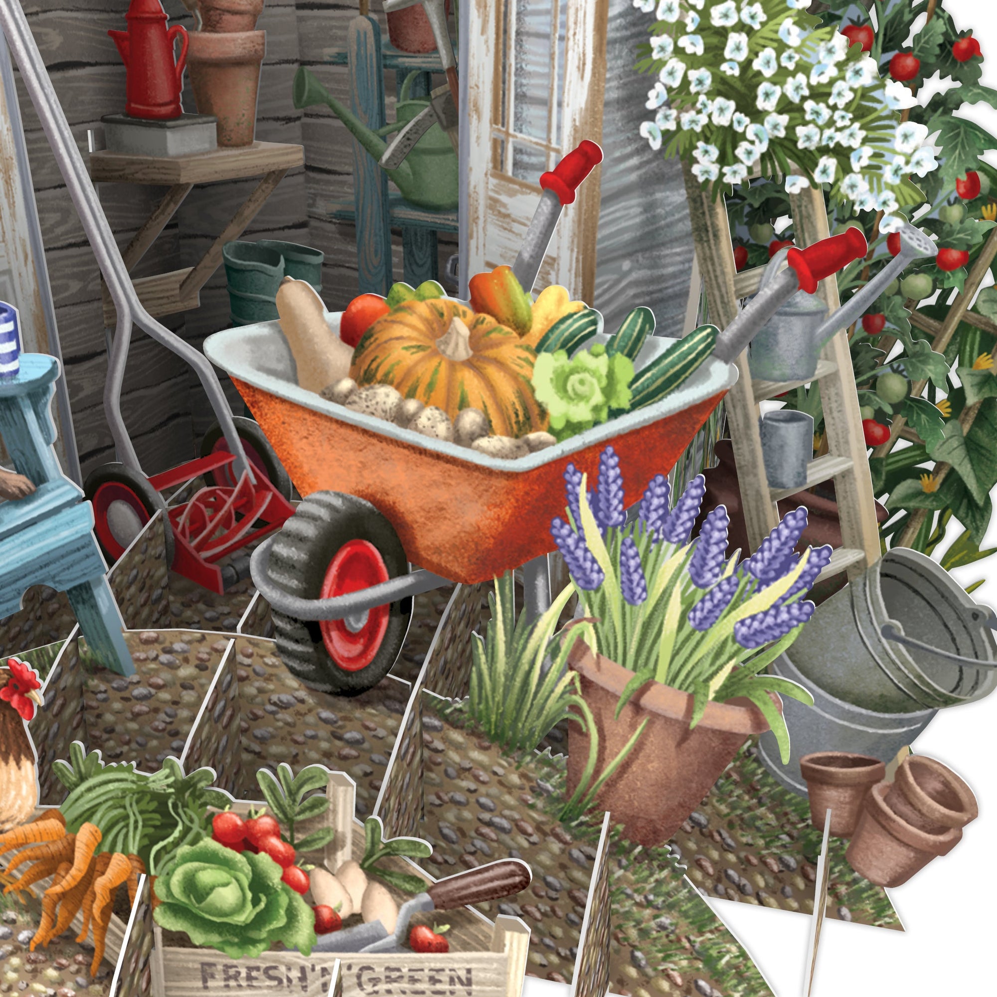 &quot;Shed Quarters&quot; - Top of the World Pop Up Greetings Card