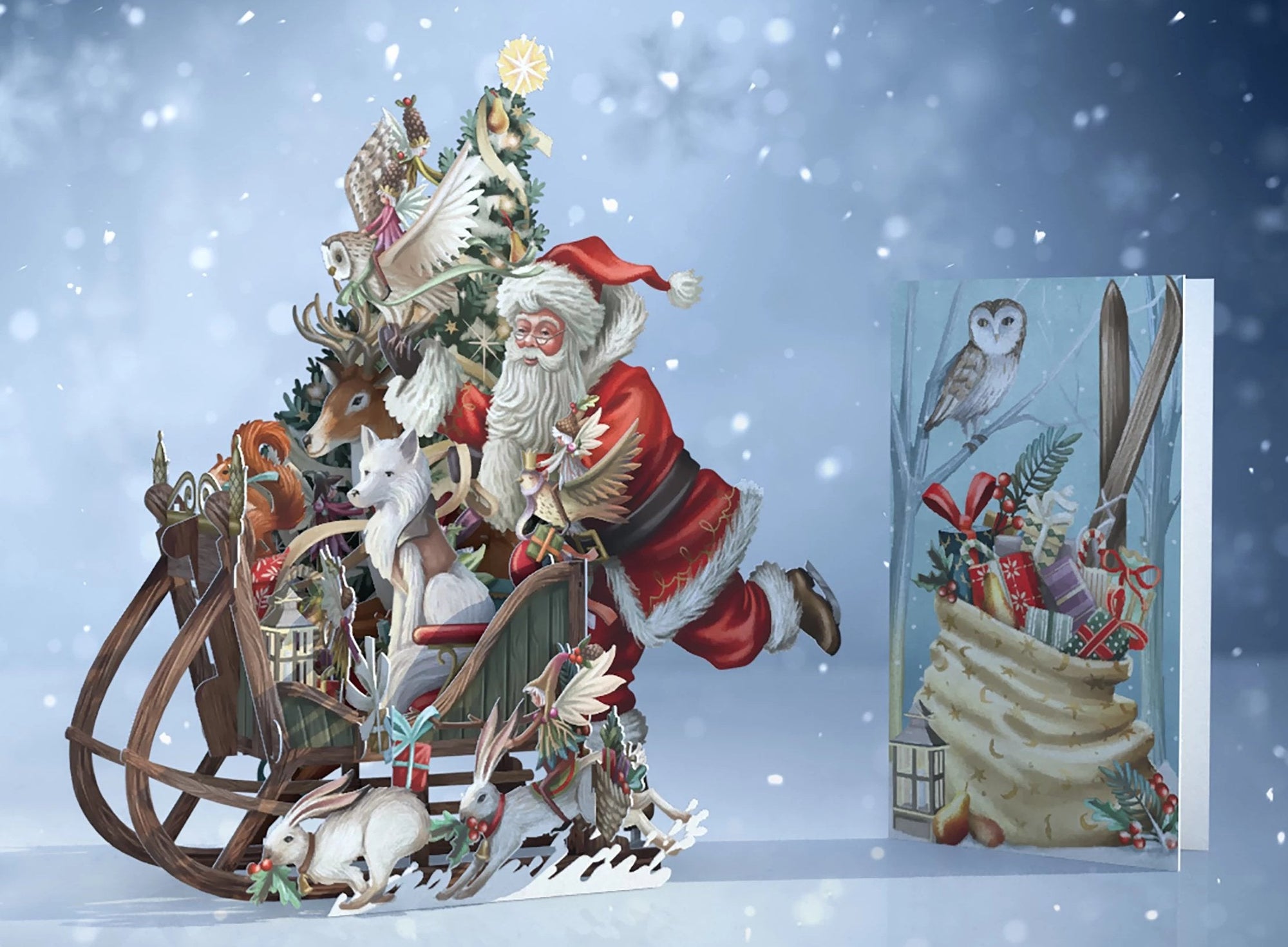 &quot;Woodland Sleigh&quot; - 3D Pop Up Christmas Card