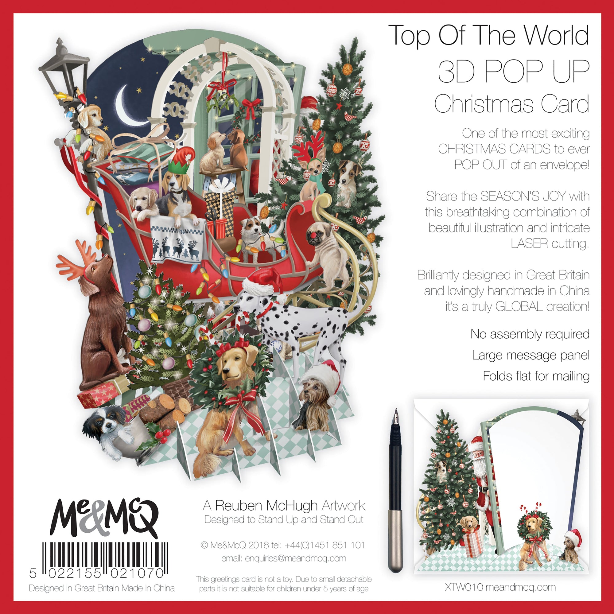 Doggie 3D Pop Up Christmas Cards