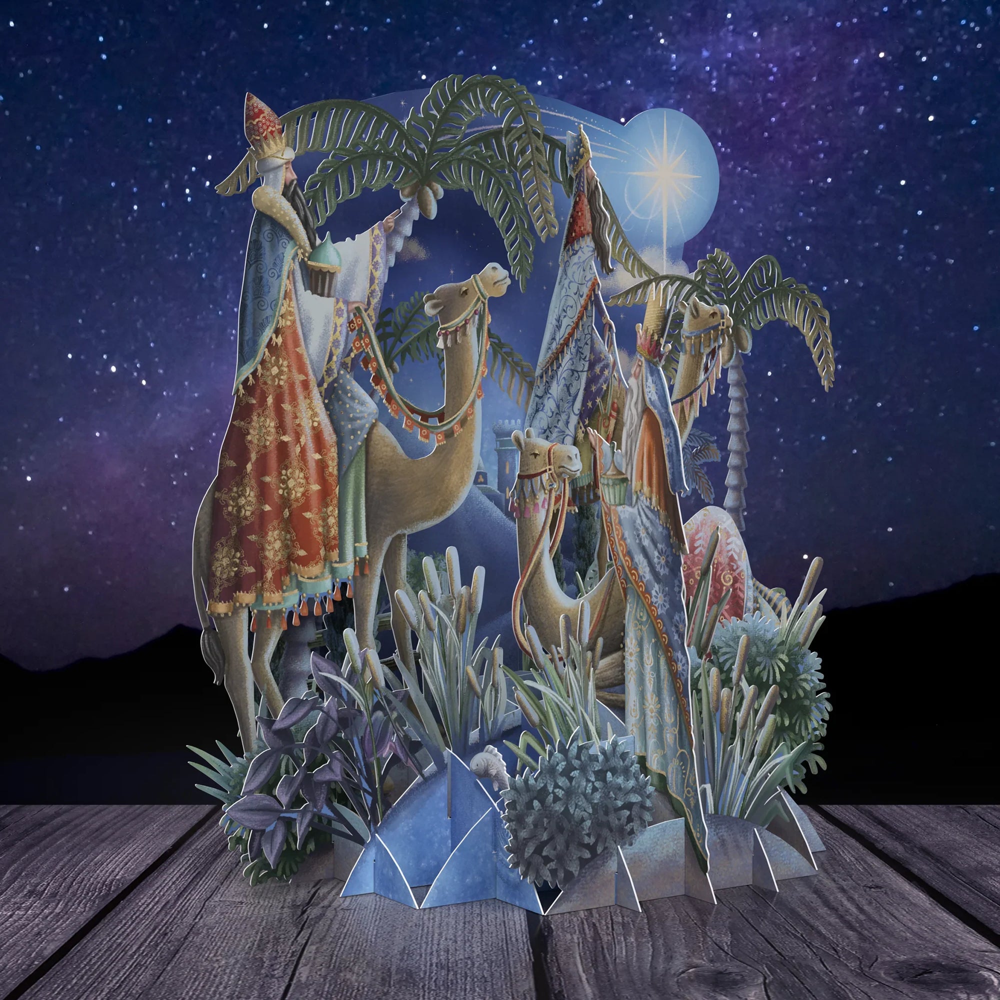 3D Laser Cut Pop Up Christmas Card Three Kings